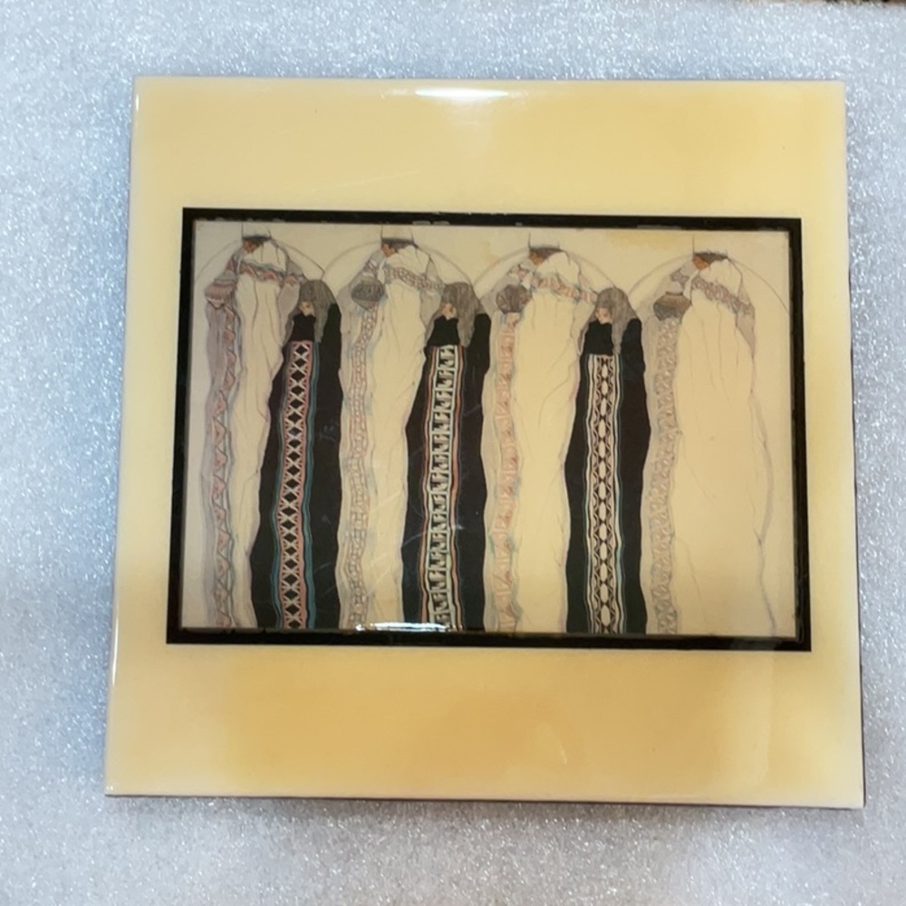 Native Artist Amado Penã Jr. glazed tile “Patronnes Y Artesanas”